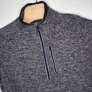 Lululemon Sweater Mens Heather Gray Long Sleeve‎ 1/2 Zip Pullover Size M Stretch